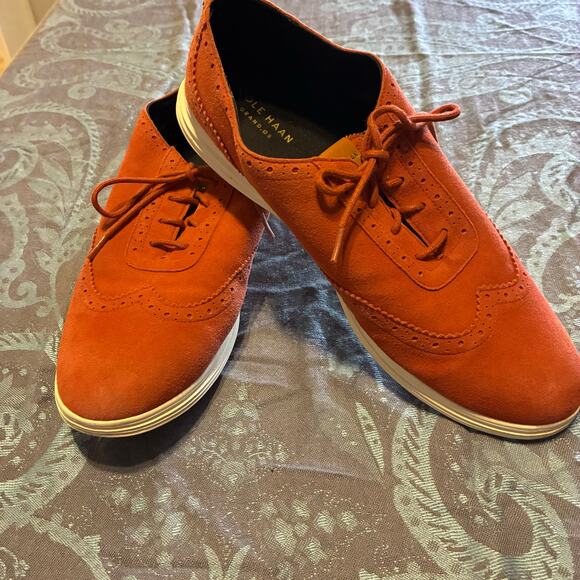 Cole Haan Grand OS Orange Suede Lace-Up Sneakers Mens 10B Casual Derby Wingtip main image 4